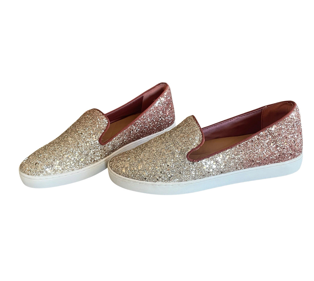 BIRDIES Swift Women's Size 9 Pixie Dust Ombre Glitter Slip-On Cushioned Loafers